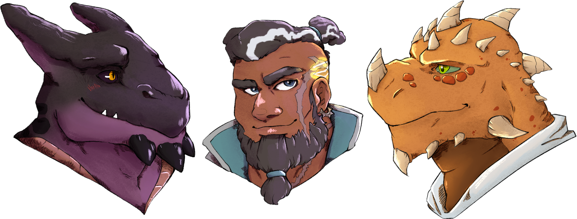 (Art-ZinBusts) D&D character busts ✦ Collab w/ Zinthings